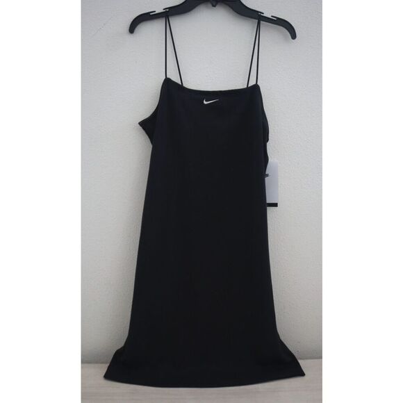 Nike FN4157-010 WMNs Sz M Black Sportswear Chill Knit Mini-Ribbed Camisole Dress - Picture 1 of 9